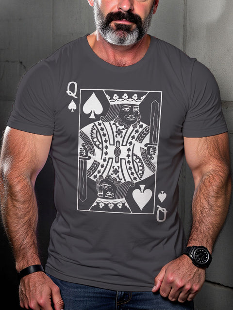 Men's LGBT Gay Pride King Poker Casual Print T-shirt