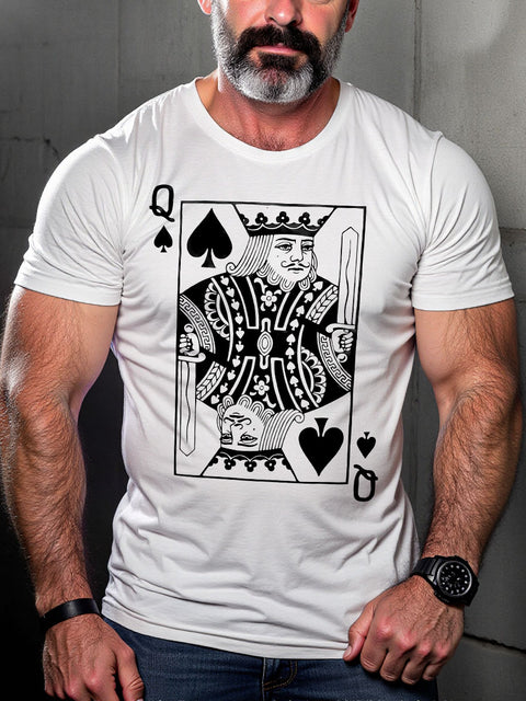 Men's LGBT Gay Pride King Poker Casual Print T-shirt