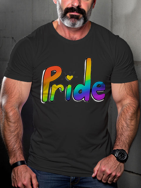 Men's Lgbt Rainbow Love Pride Casual Print T-shirt