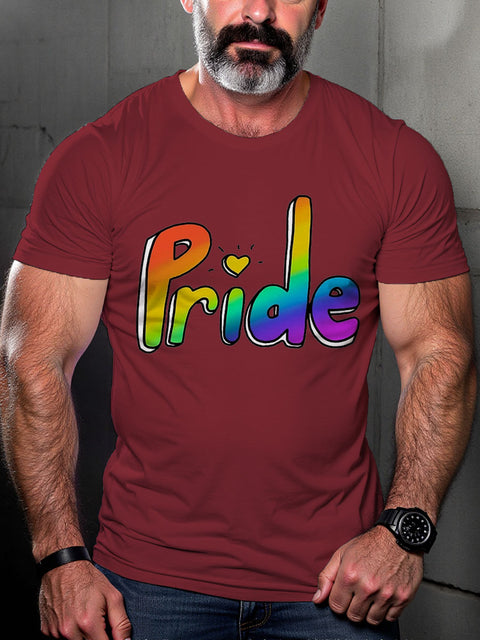 Men's Lgbt Rainbow Love Pride Casual Print T-shirt