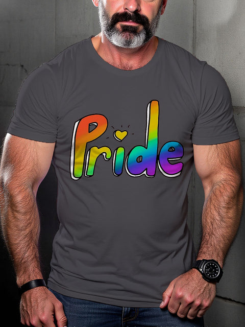Men's Lgbt Rainbow Love Pride Casual Print T-shirt