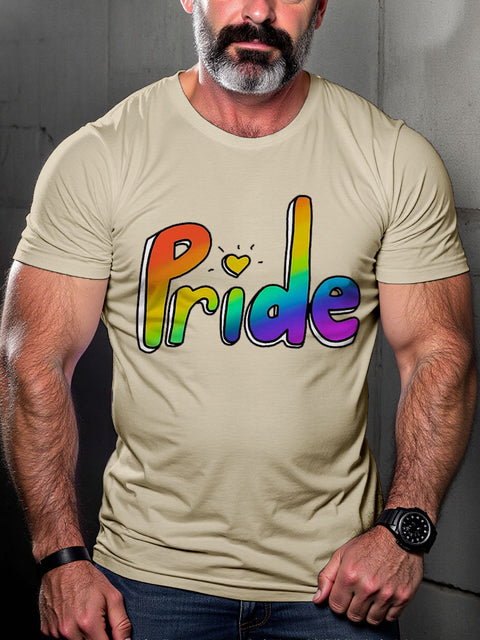 Men's Lgbt Rainbow Love Pride Casual Print T-shirt