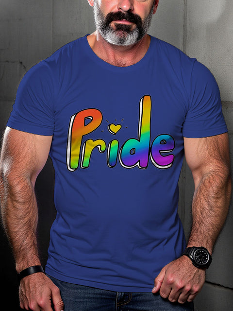 Men's Lgbt Rainbow Love Pride Casual Print T-shirt