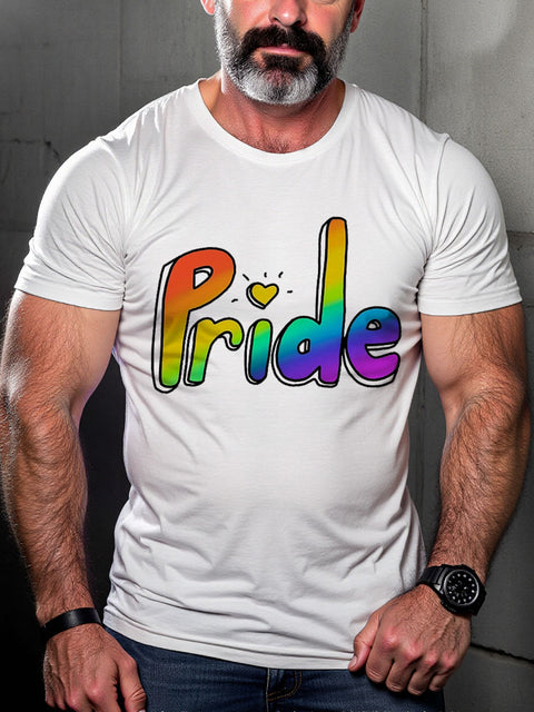 Men's Lgbt Rainbow Love Pride Casual Print T-shirt