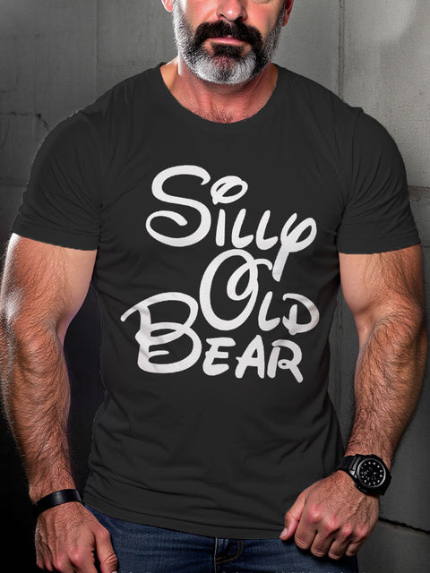 Men's Lgbt Silly Old Bear Pride Casual Print T-shirt