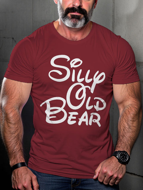 Men's Lgbt Silly Old Bear Pride Casual Print T-shirt