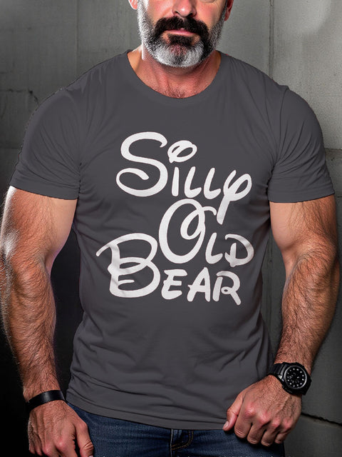Men's Lgbt Silly Old Bear Pride Casual Print T-shirt