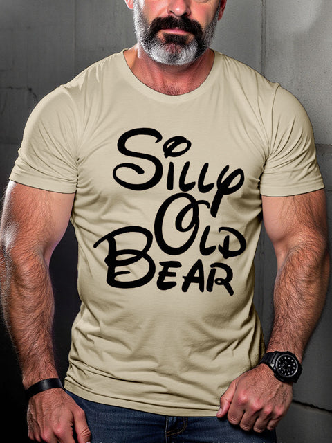 Men's Lgbt Silly Old Bear Pride Casual Print T-shirt