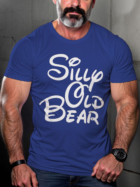 Men's Lgbt Silly Old Bear Pride Casual Print T-shirt