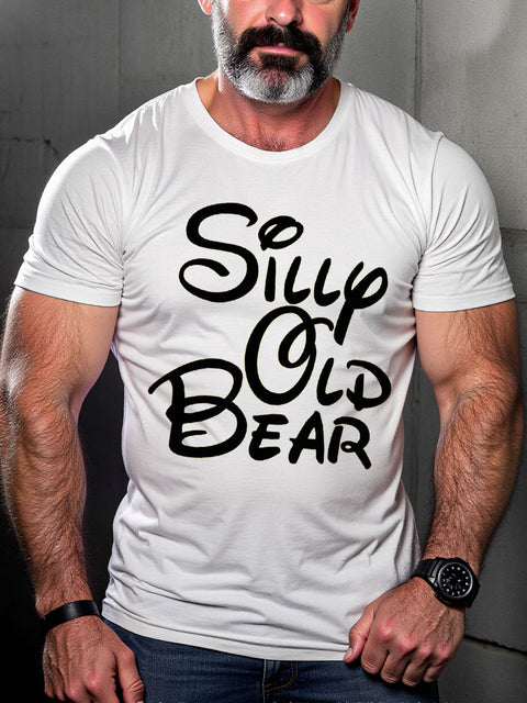 Men's Lgbt Silly Old Bear Pride Casual Print T-shirt