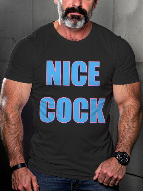 Nice Cock LGBT Gay Pride Art Casual Print T-shirt