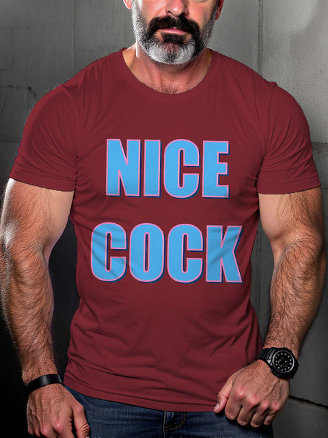 Nice Cock LGBT Gay Pride Art Casual Print T-shirt