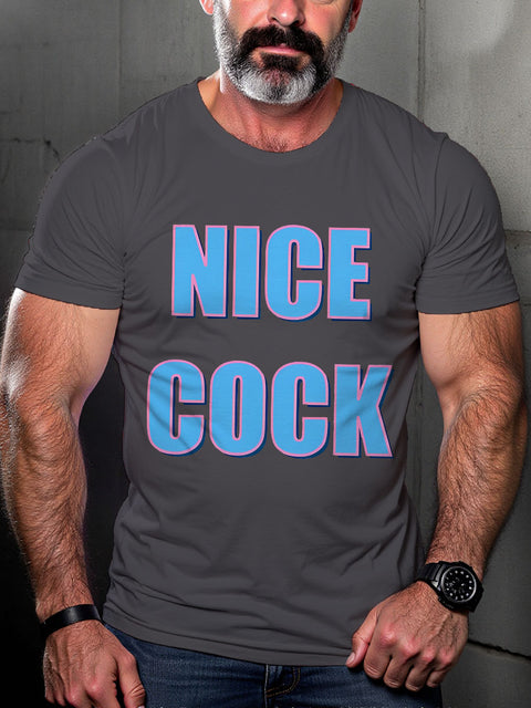 Nice Cock LGBT Gay Pride Art Casual Print T-shirt