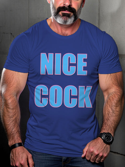 Nice Cock LGBT Gay Pride Art Casual Print T-shirt