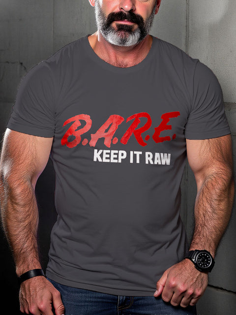 Gay Bear Keep It Raw LGBT Gay Pride Art Casual Print T-shirt