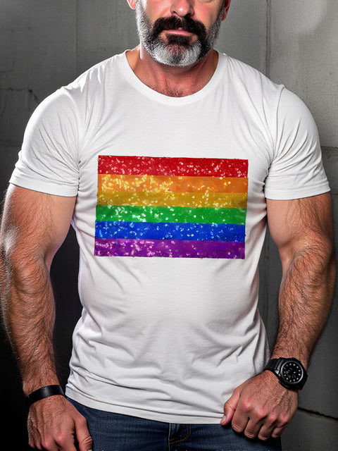 Rainbow LGBT Gay Pride Art Casual Print T-shirt
