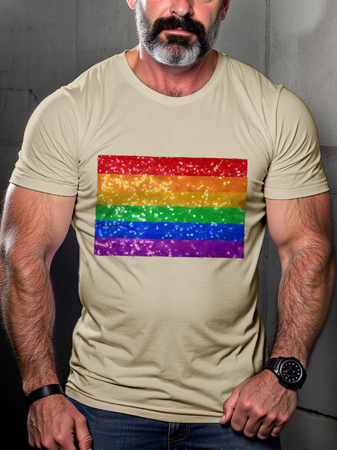 Rainbow LGBT Gay Pride Art Casual Print T-shirt