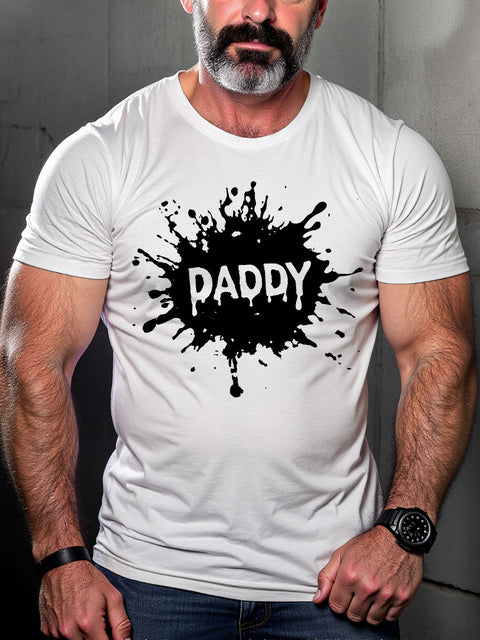 DADDY Splatter Gay LGBT Gay Pride Art Casual Print T-shirt