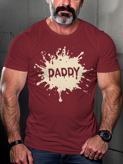 DADDY Splatter Gay LGBT Gay Pride Art Casual Print T-shirt