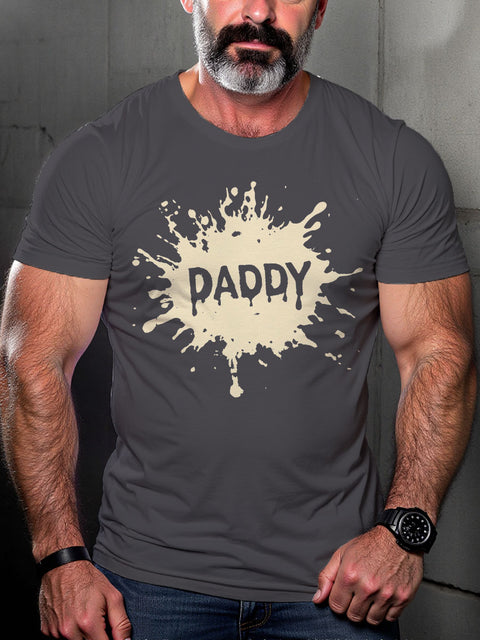 DADDY Splatter Gay LGBT Gay Pride Art Casual Print T-shirt