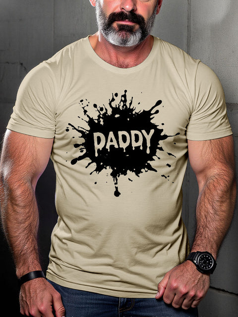 DADDY Splatter Gay LGBT Gay Pride Art Casual Print T-shirt