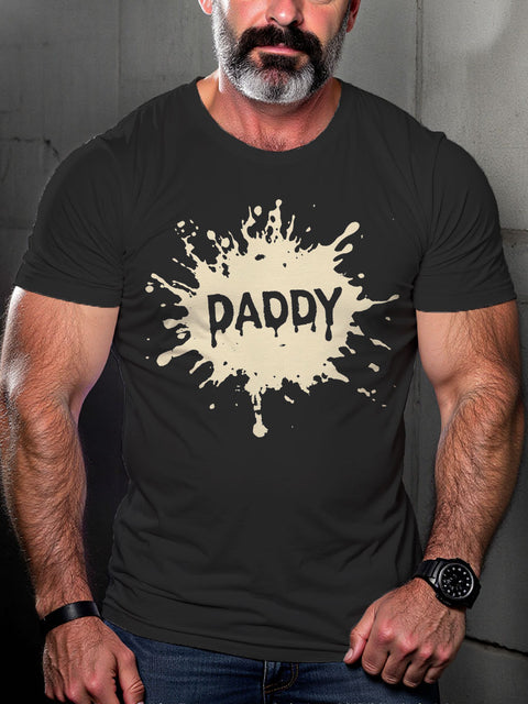 DADDY Splatter Gay LGBT Gay Pride Art Casual Print T-shirt