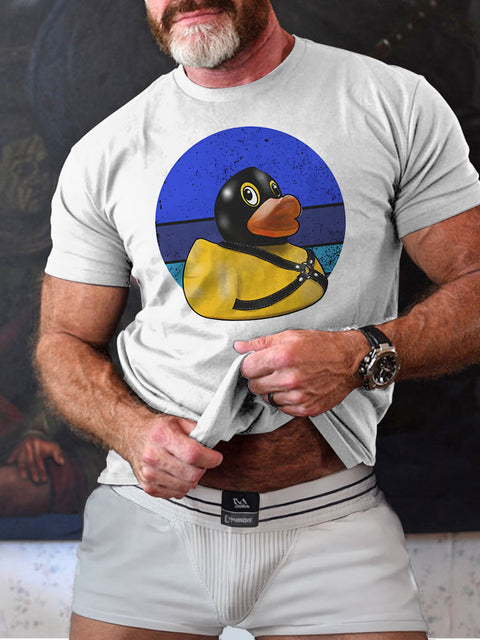 Naughty Ducks Harness Gay Graphic Leather LGBT Gay Pride Art Casual Print T-shirt