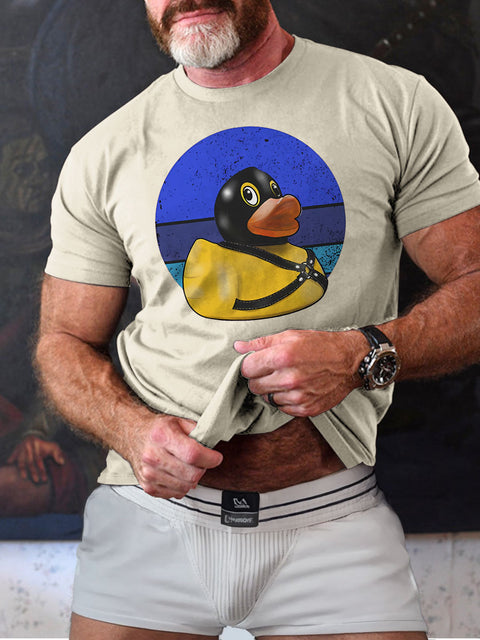 Naughty Ducks Harness Gay Graphic Leather LGBT Gay Pride Art Casual Print T-shirt