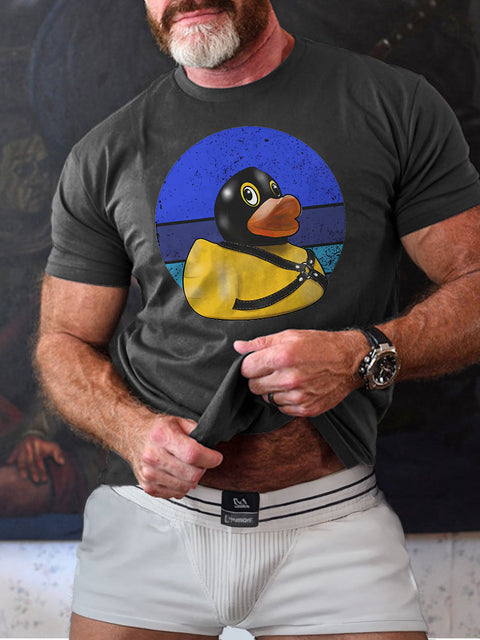 Naughty Ducks Harness Gay Graphic Leather LGBT Gay Pride Art Casual Print T-shirt