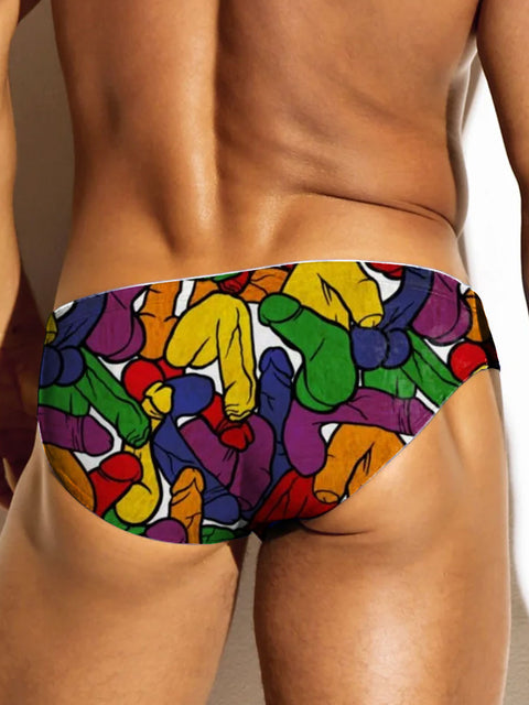 Men's LGBT Pride Gay Rainbow Penis Art Print Underwear
