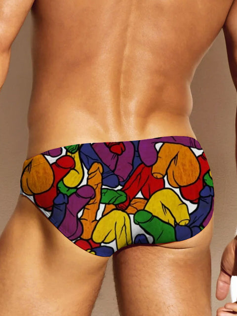 Men's LGBT Pride Gay Rainbow Penis Art Print Underwear