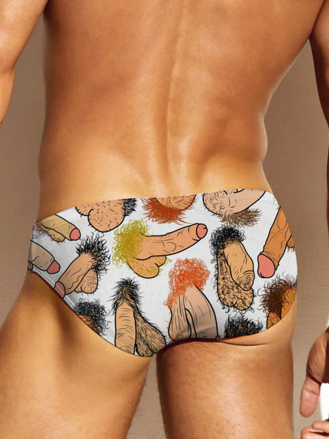 Men's LGBT Pride Gay Hairy Dick Art Print Underwear