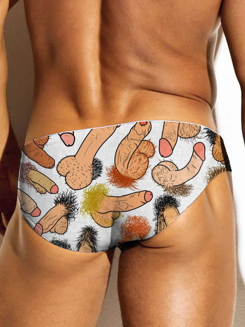 Men's LGBT Pride Gay Hairy Dick Art Print Underwear