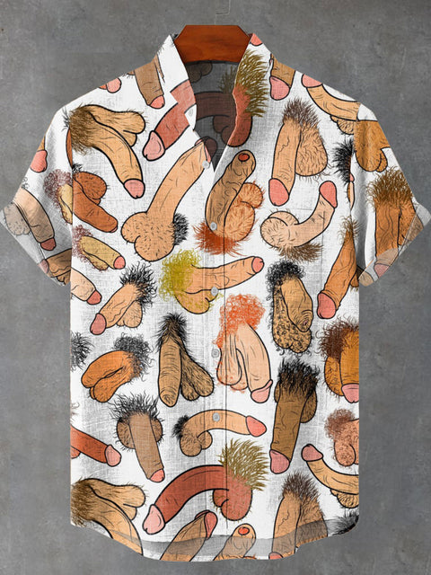 LGBT Pride Gay Hairy Dick Art Print Casual 100% Cotton Shirt