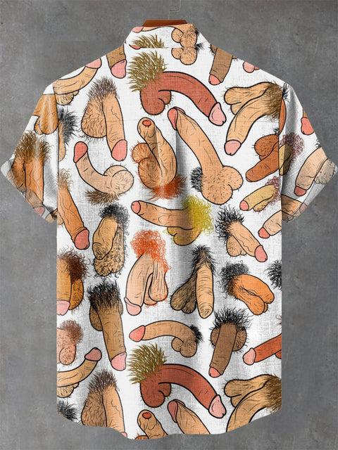 LGBT Pride Gay Hairy Dick Art Print Casual 100% Cotton Shirt
