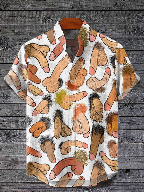 LGBT Pride Gay Hairy Dick Art Print Casual 100% Cotton Shirt