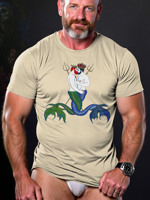 LGBT Gay Pride Mermaid Kiss Art Casual Print T-shirt