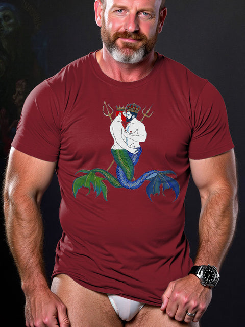 LGBT Gay Pride Mermaid Kiss Art Casual Print T-shirt