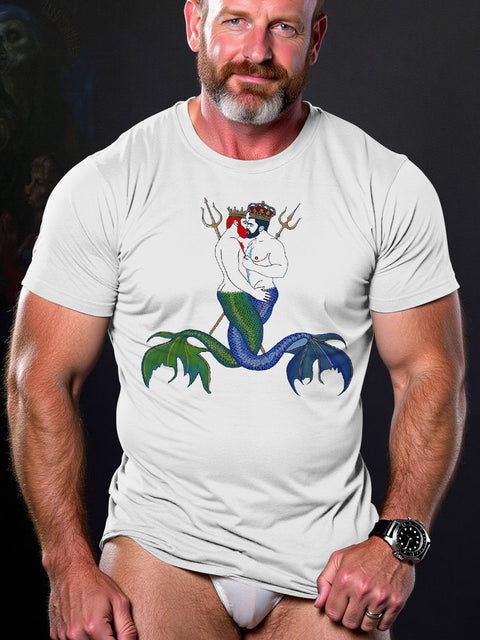 LGBT Gay Pride Mermaid Kiss Art Casual Print T-shirt