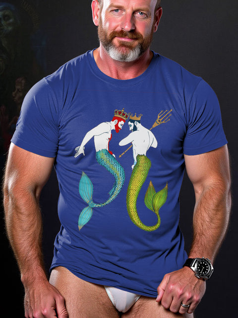 LGBT Gay Pride Mermaid Mating Dance Art Casual Print T-shirt