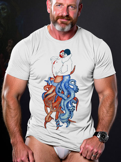 LGBT Gay Pride Dancing Kings Art Casual Print T-shirt
