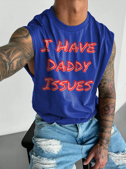 Men's LGBT Gay Pride I Have Daddy Issues Wide Shoulder Vest
