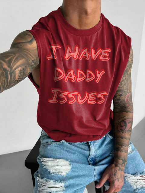 Men's LGBT Gay Pride I Have Daddy Issues Wide Shoulder Vest