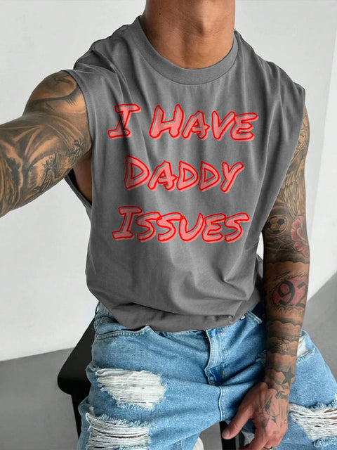 Men's LGBT Gay Pride I Have Daddy Issues Wide Shoulder Vest