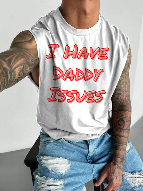 Men's LGBT Gay Pride I Have Daddy Issues Wide Shoulder Vest