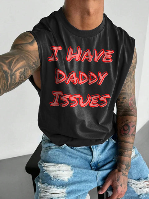 Men's LGBT Gay Pride I Have Daddy Issues Wide Shoulder Vest