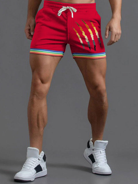Men's Gay Bear Claw Paw Casual Print Beach Shorts
