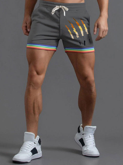 Men's Gay Bear Claw Paw Casual Print Beach Shorts