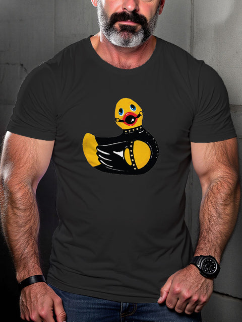Rubber Duck Leather Art Casual Print T-shirt