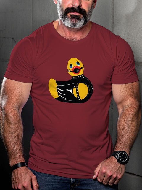 Rubber Duck Leather Art Casual Print T-shirt
